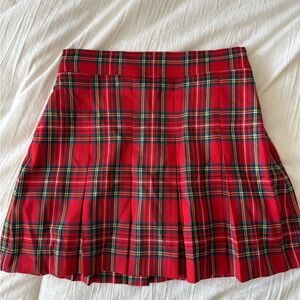 Red Plaid Women's Skirt